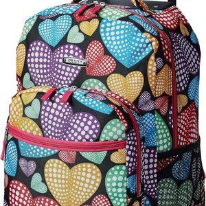 Rockland Double Handle Rolling Backpack, New Heart, 17-Inch